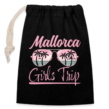 Mallorca, Girls Trip - Verschließbarer Geschenkbeutel aus Baumwolle (14x20cm) - Schwarz - Vorne
