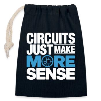 Circuits make technology more meaningful - Closable cotton gift bag (14x20cm) - navy - Front