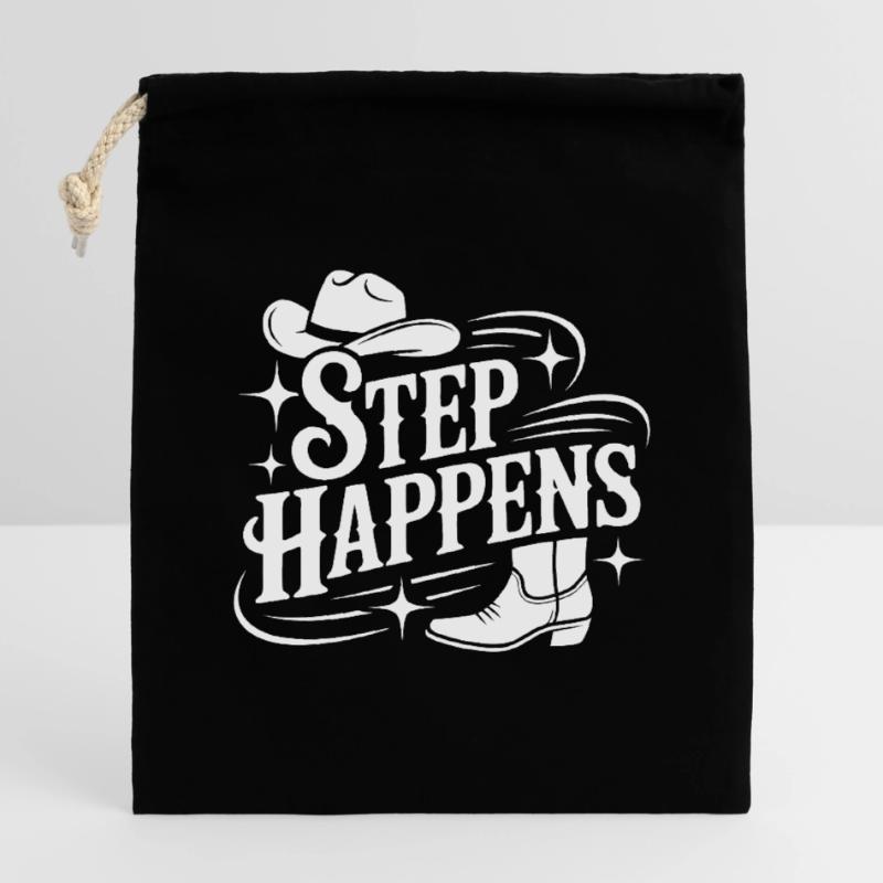 Step Happens Western Line Dance Closable cotton gift bag (14x20cm)