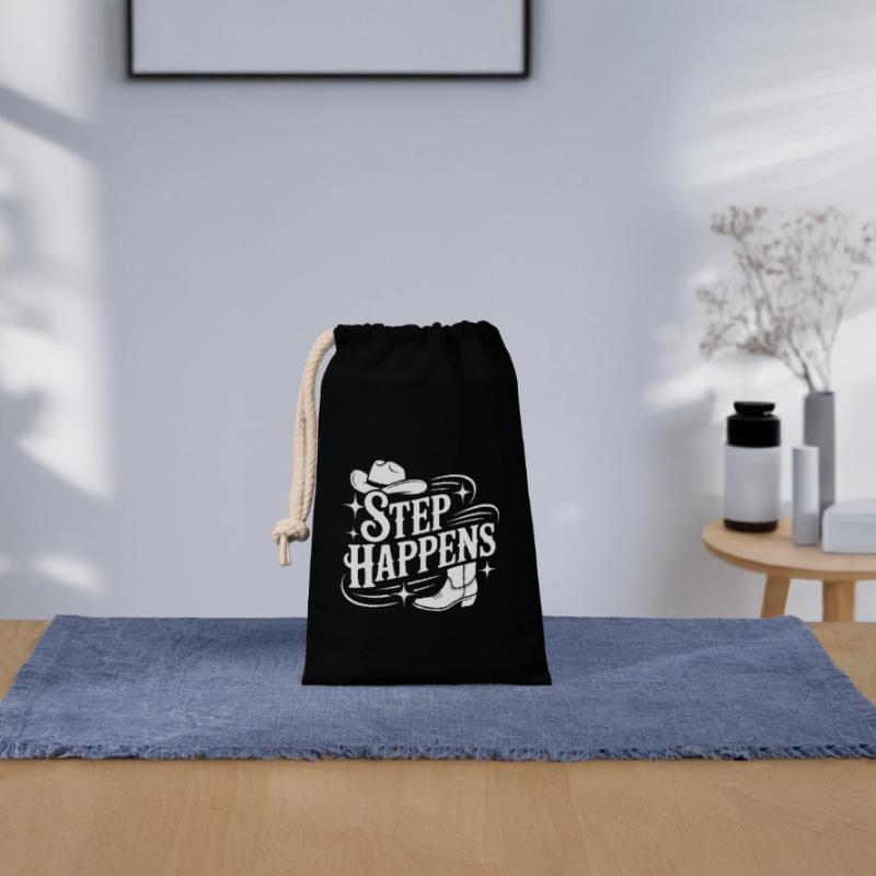 Step Happens Western Line Dance Closable cotton gift bag (14x20cm)