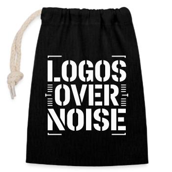 Logo Designer Logos Over Noise Brand Designer - Closable cotton gift bag (14x20cm) - black - Front