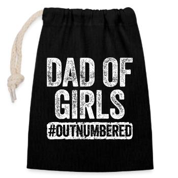 Dad of Girls Distressed Print - Closable cotton gift bag (14x20cm) - black - Front
