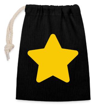 Yellow Star Accent: Simple Star - Closable cotton gift bag (14x20cm) - black - Front