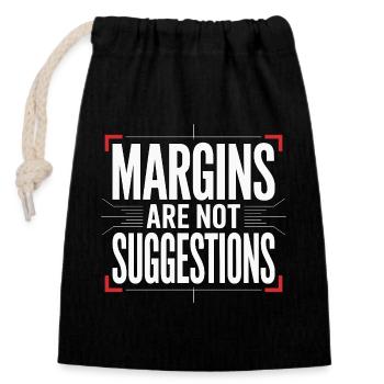 Print Designer Margins Are Print Expert Designer - Closable cotton gift bag (14x20cm) - black - Front