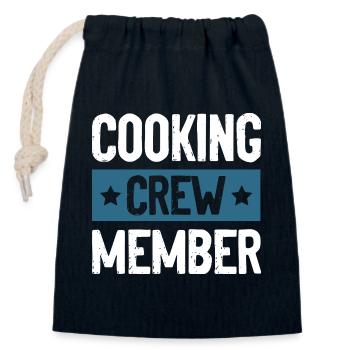 Équipe de cuisine - Sac cadeau en coton avec cordon (14 x 20 cm) - bleu marine - Devant