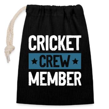 Cricket Crew - Verschließbarer Geschenkbeutel aus Baumwolle (14x20cm) - Schwarz - Vorne