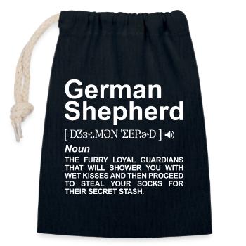 Définition du berger allemand - Sac cadeau en coton avec cordon (14 x 20 cm) - bleu marine - Devant