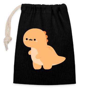 Bébé Tyrannosaurus rex Teddy - Sac cadeau en coton avec cordon (14 x 20 cm) - noir - Devant