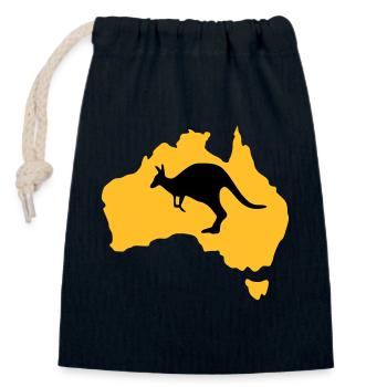 australia - Closable cotton gift bag (14x20cm) - navy - Front