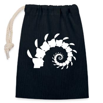 psychologie - Sac cadeau en coton avec cordon (14 x 20 cm) - bleu marine - Devant