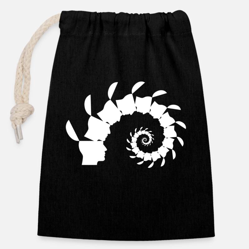 psychology - Closable cotton gift bag (14x20cm) - black