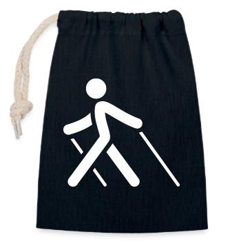 Pole walking - Closable cotton gift bag (14x20cm) - navy - Front