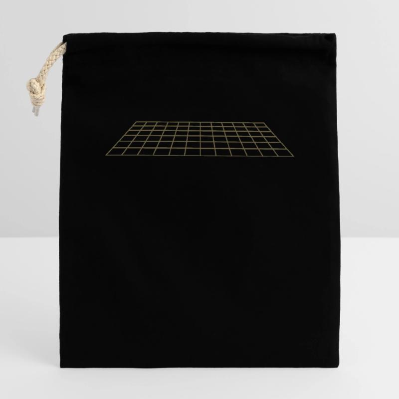 Perspective 3D Synthwave Sac cadeau en coton avec cordon (14 x 20 cm)