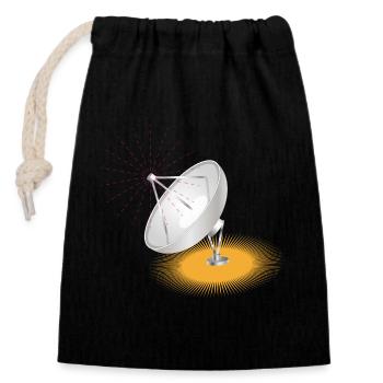 L’antenne parabolique, élément de conception - Sac cadeau en coton avec cordon (14 x 20 cm) - noir - Devant