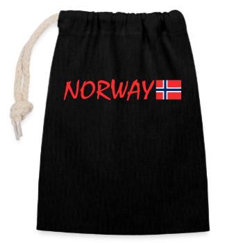 Norwegen - Verschließbarer Geschenkbeutel aus Baumwolle (14x20cm) - Schwarz - Vorne