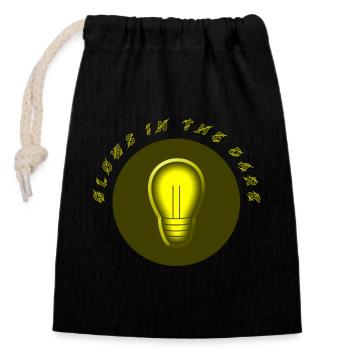 glows in the dark electro current problem - Closable cotton gift bag (14x20cm) - black - Front