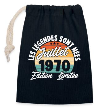 Cadeau Les légendes sont nées en juillet 1970 - Sac cadeau en coton avec cordon (14 x 20 cm) - bleu marine - Devant