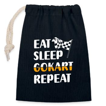 Gokart Go Kart Rennsport Autorennen - Verschließbarer Geschenkbeutel aus Baumwolle (14x20cm) - Navy - Vorne