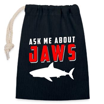 Sharks Diving Angler Animal - Closable cotton gift bag (14x20cm) - navy - Front