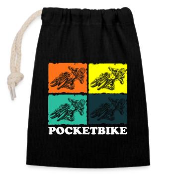 Motocross Cool Motorradfahrer Matsch - Verschließbarer Geschenkbeutel aus Baumwolle (14x20cm) - Schwarz - Vorne