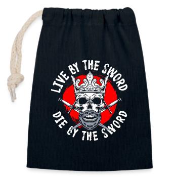 Krieger Samurai Geek Fechten - Verschließbarer Geschenkbeutel aus Baumwolle (14x20cm) - Navy - Vorne