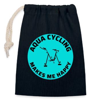 Aqua Cycling Swimming Pool Fitness Training Coach - Closable cotton gift bag (14x20cm) - navy - Front