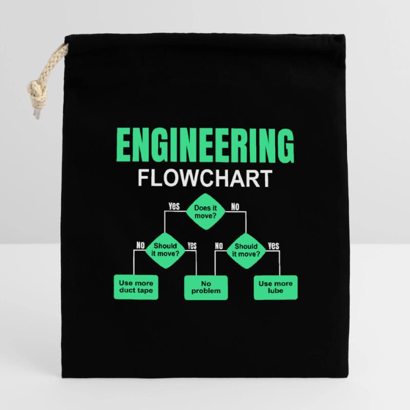 Engineering Flowchart Engineer Closable cotton gift bag (14x20cm)