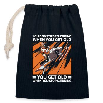 Sports Snow Winter Sports Slope - Closable cotton gift bag (14x20cm) - navy - Front