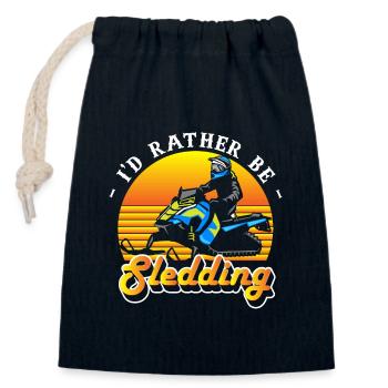 Sports Snow Winter Sports Slides - Closable cotton gift bag (14x20cm) - navy - Front