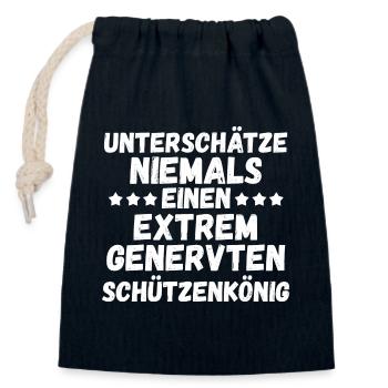 Schützenverein Schützenfest Schützenkönig - Verschließbarer Geschenkbeutel aus Baumwolle (14x20cm) - Navy - Vorne