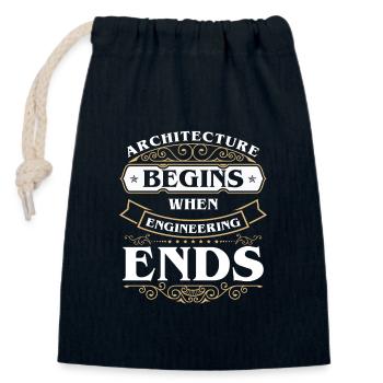 Ingenieur Haus - Verschließbarer Geschenkbeutel aus Baumwolle (14x20cm) - Navy - Vorne