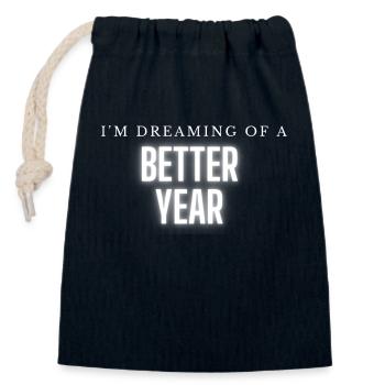 Better Year 2023 - Verschließbarer Geschenkbeutel aus Baumwolle (14x20cm) - Navy - Vorne
