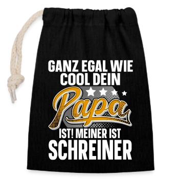 Schreiner Papa Vater Vatertag Cooler Papa - Verschließbarer Geschenkbeutel aus Baumwolle (14x20cm) - Schwarz - Vorne