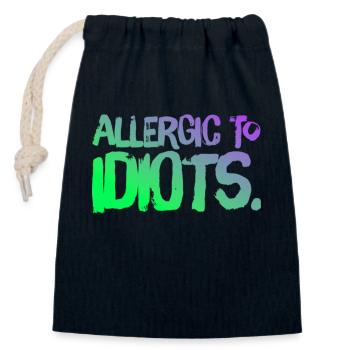 ALLERGIC TO IDIOTS. Nice, cool T-Shirt Design. NEW - Verschließbarer Geschenkbeutel aus Baumwolle (14x20cm) - Navy - Vorne