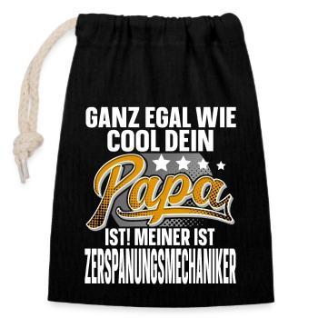 Zerspanungsmechaniker Papa Vater Vatertag - Verschließbarer Geschenkbeutel aus Baumwolle (14x20cm) - Schwarz - Vorne