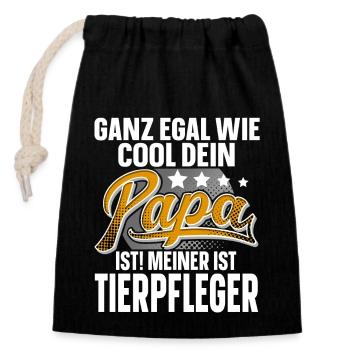 Tierpfleger Papa Vater Vatertag Cooler Papa - Verschließbarer Geschenkbeutel aus Baumwolle (14x20cm) - Schwarz - Vorne