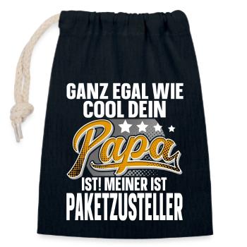 Paketzusteller Papa Vater Vatertag Cooler Papa - Verschließbarer Geschenkbeutel aus Baumwolle (14x20cm) - Navy - Vorne