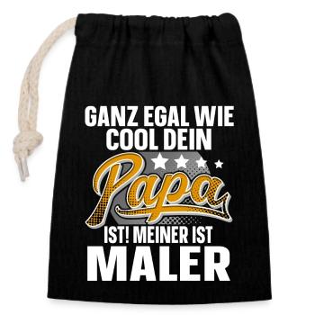 Maler Papa Vater Vatertag Cooler Papa - Verschließbarer Geschenkbeutel aus Baumwolle (14x20cm) - Schwarz - Vorne