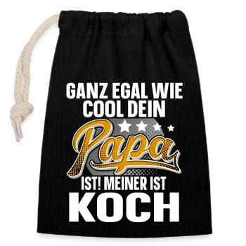 Koch Papa Vater Vatertag Cooler Papa - Verschließbarer Geschenkbeutel aus Baumwolle (14x20cm) - Schwarz - Vorne
