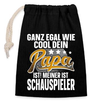 Schauspieler Papa Vater Vatertag Cooler Papa - Verschließbarer Geschenkbeutel aus Baumwolle (14x20cm) - Schwarz - Vorne