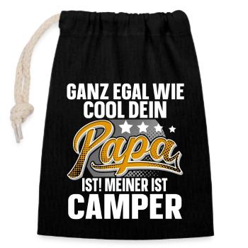 Camper Papa Vater Vatertag Cooler Papa - Verschließbarer Geschenkbeutel aus Baumwolle (14x20cm) - Schwarz - Vorne