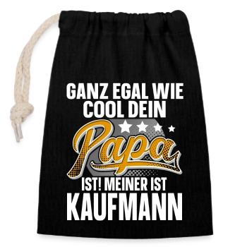 Kaufmann Papa Vater Vatertag Cooler Papa - Verschließbarer Geschenkbeutel aus Baumwolle (14x20cm) - Schwarz - Vorne