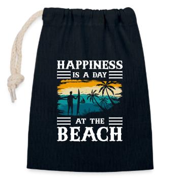 Strand Meer Sommerurlaub Brise - Verschließbarer Geschenkbeutel aus Baumwolle (14x20cm) - Navy - Vorne