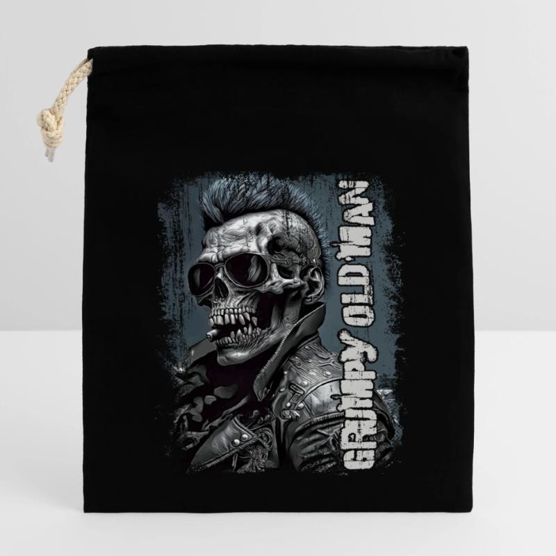 Grumpy old man Closable cotton gift bag (14x20cm)