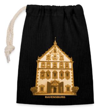 Ravensburg Lederhaus Schwaben Bodensee Baden-Württ - Verschließbarer Geschenkbeutel aus Baumwolle (14x20cm) - Schwarz - Vorne