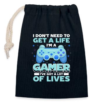 Gamer Gaming Tournament Controller - Closable cotton gift bag (14x20cm) - navy - Front