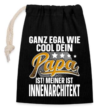 Innenarchitekt Papa Vater Vatertag Cooler Papa - Verschließbarer Geschenkbeutel aus Baumwolle (14x20cm) - Schwarz - Vorne