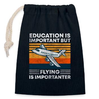 Pilot Arbeit Piloten Segelflieger - Verschließbarer Geschenkbeutel aus Baumwolle (14x20cm) - Navy - Vorne