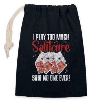 Kartenspiel Karte Spielen Pik - Verschließbarer Geschenkbeutel aus Baumwolle (14x20cm) - Navy - Vorne