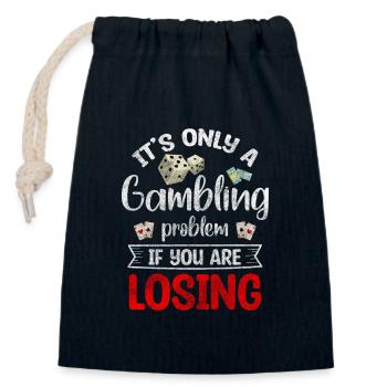 Card Game Luck Play Game - Closable cotton gift bag (14x20cm) - navy - Front